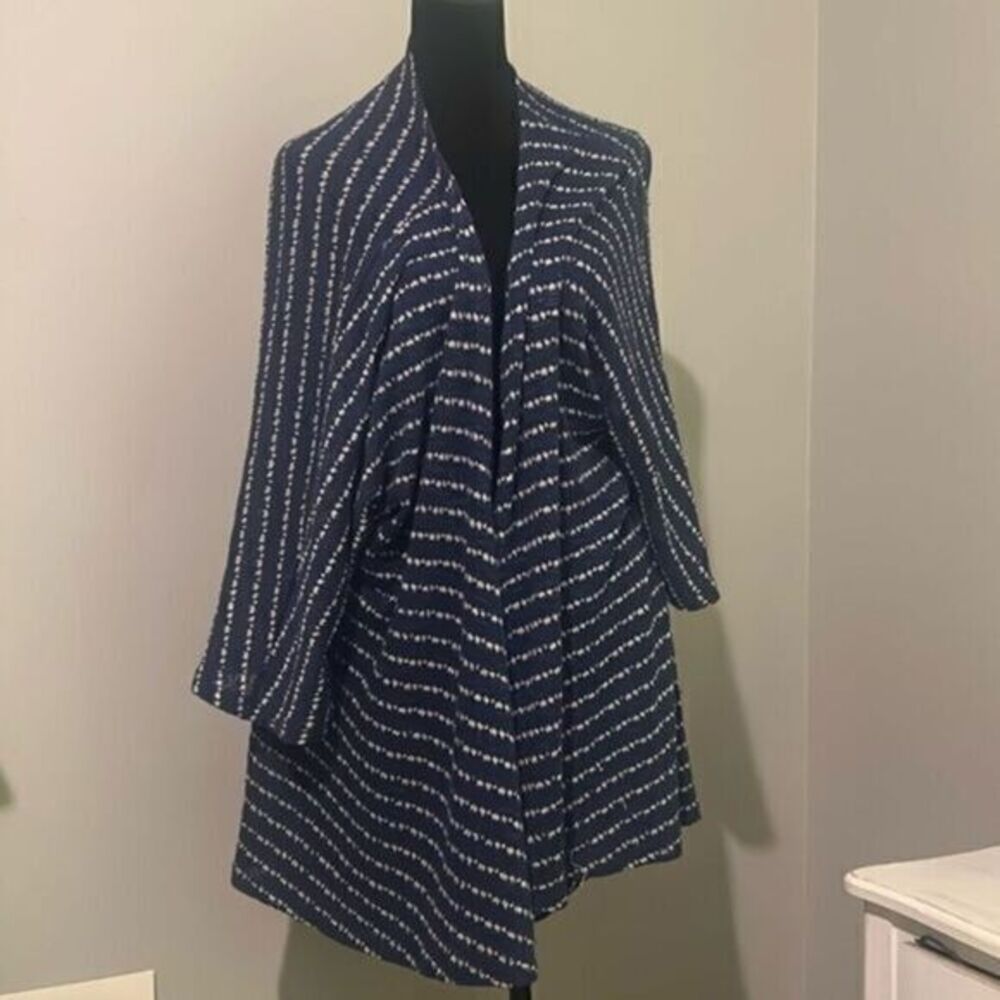 Lularoe Medium cardigan blue and white    A